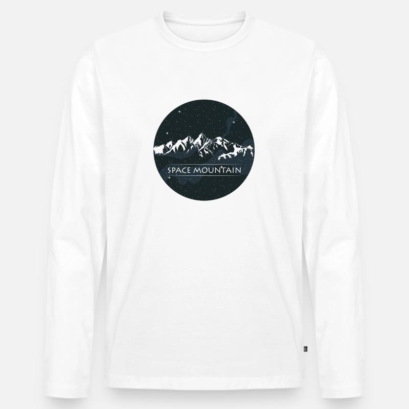 MOUNTAIN Berg Geschenk - Männer Premium Bio Langarmshirt - Weiß