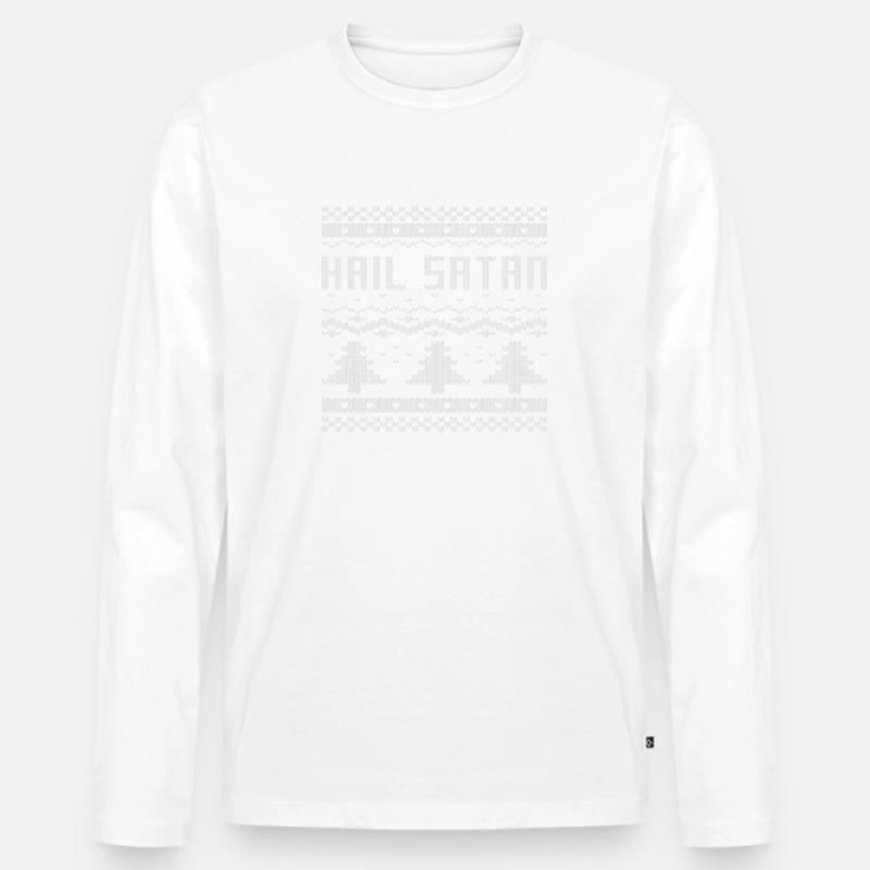 Weihnachten Hail Satan - Männer Premium Bio Langarmshirt - Weiß