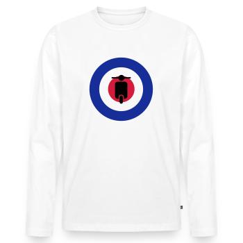 mods target - T-shirt manches longues Premium bio Homme - blanc - Devant - Nico (187cm)