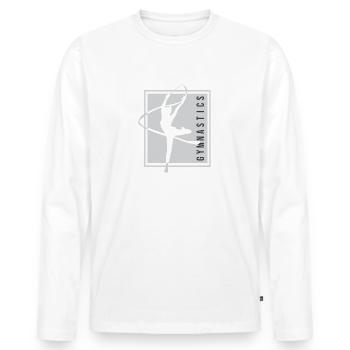 Rhythmische Sportgymnastik Turnen Gymnastik Tanz - Männer Premium Bio Langarmshirt - Weiß - Vorne - Nico (187cm)