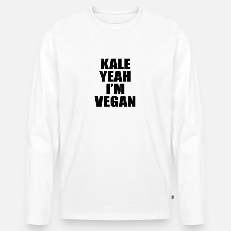 Vegan - Männer Premium Bio Langarmshirt - Weiß
