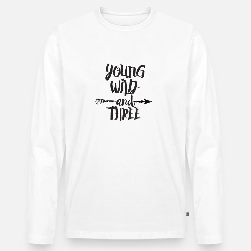Young wild and three - Männer Premium Bio Langarmshirt - Weiß