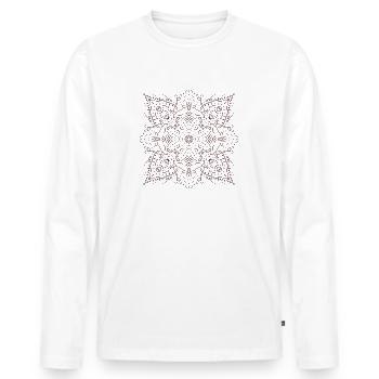 mandala - Männer Premium Bio Langarmshirt - Weiß - Vorne - Nico (187cm)