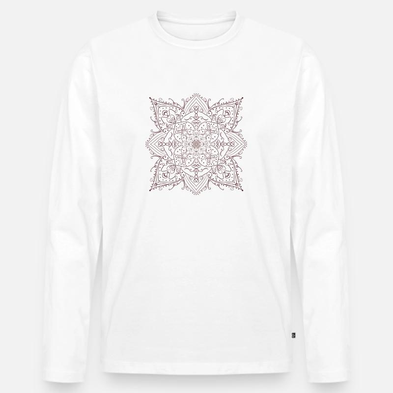 mandala - Männer Premium Bio Langarmshirt - Weiß