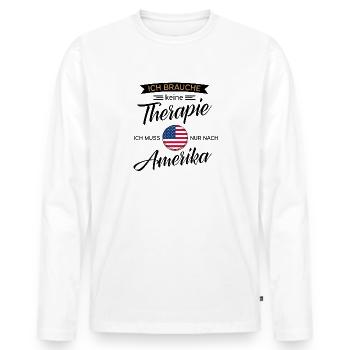 Amérique - T-shirt manches longues Premium bio Homme - blanc - Devant - Nico (187cm)