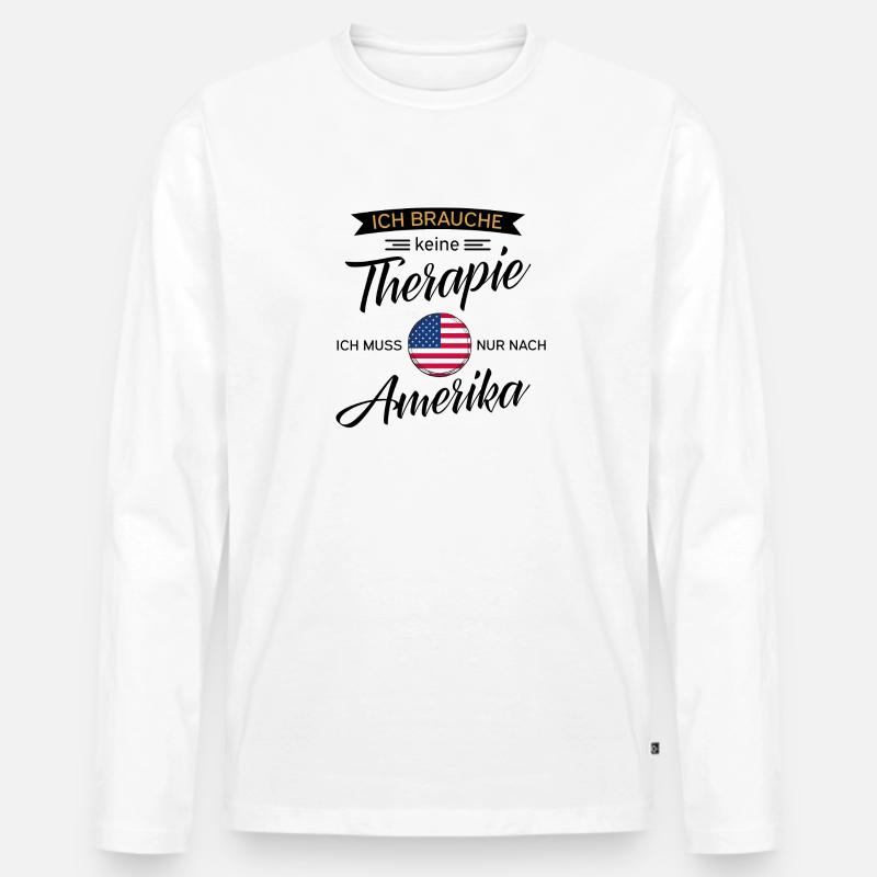 Amerika - Männer Premium Bio Langarmshirt - Weiß