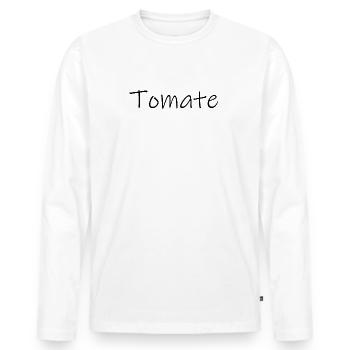 Tomate - Männer Premium Bio Langarmshirt - Weiß - Vorne - Nico (187cm)