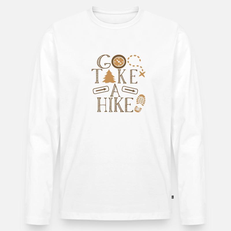 Go Take A Hike - Männer Premium Bio Langarmshirt - Weiß