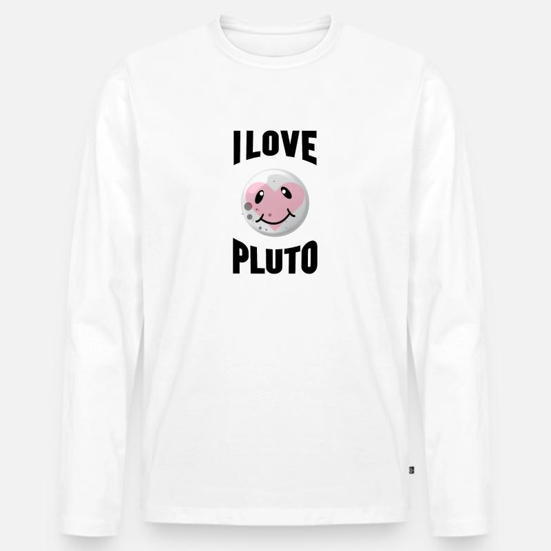 I LOVE PLUTO - Männer Premium Bio Langarmshirt - Weiß
