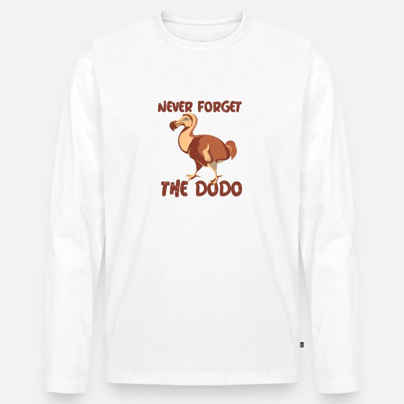NEVER FORGET THE DODO - Männer Premium Bio Langarmshirt - Weiß