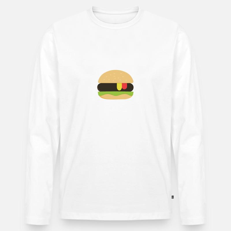 Burger - Männer Premium Bio Langarmshirt - Weiß