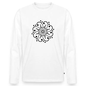 Musik Noten, Bass, Notenschlüssel, Chor, Klassik - Männer Premium Bio Langarmshirt - Weiß - Vorne - Nico (187cm)