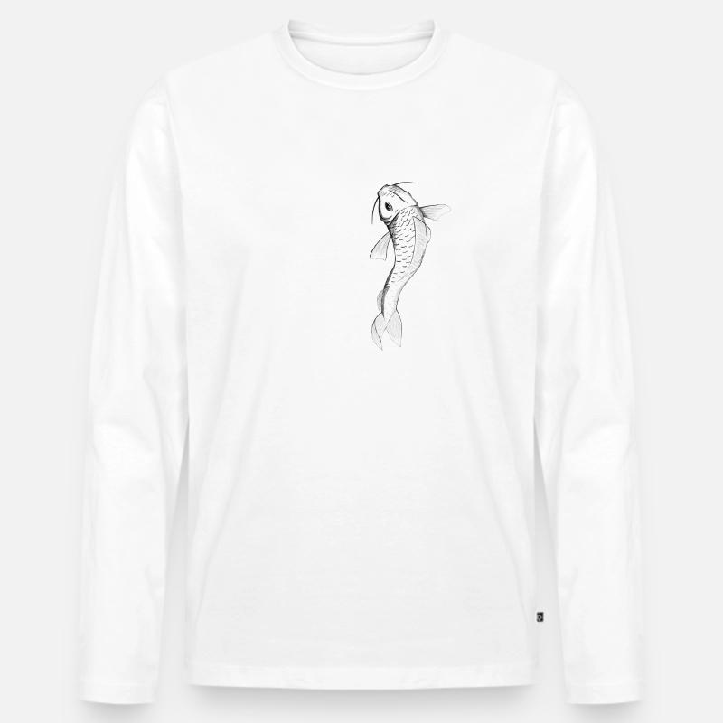 Koi - Männer Premium Bio Langarmshirt - Weiß