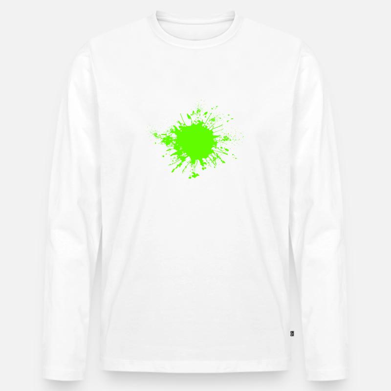 Farbenfroh - Männer Premium Bio Langarmshirt - Weiß