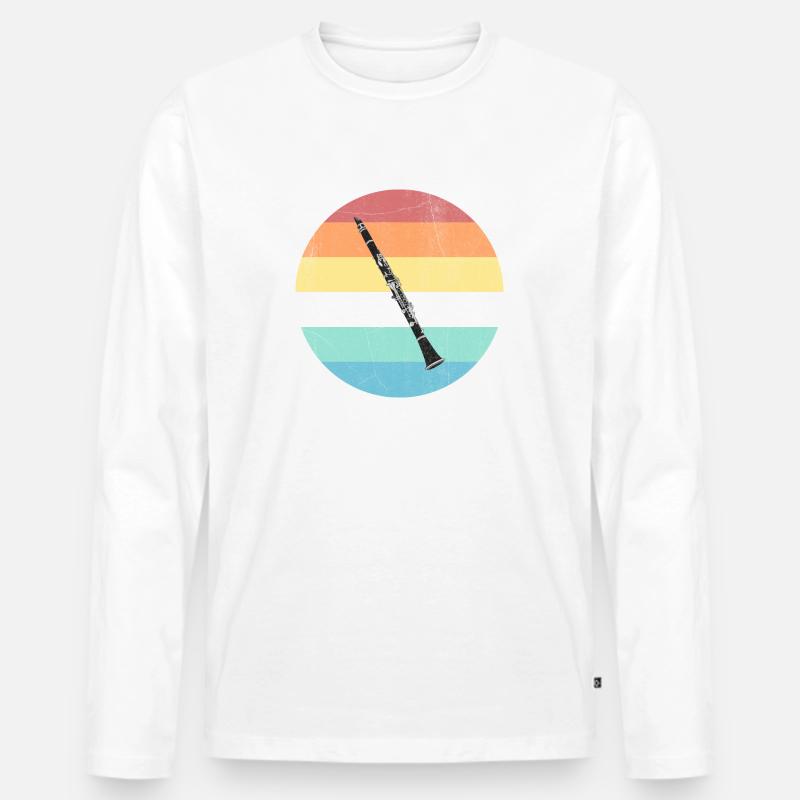 Klarinette - Männer Premium Bio Langarmshirt - Weiß