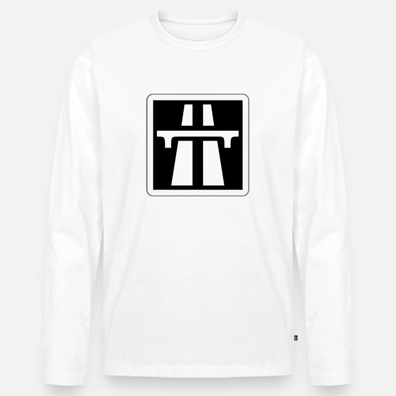 Autobahn-Symbol - Männer Premium Bio Langarmshirt - Weiß