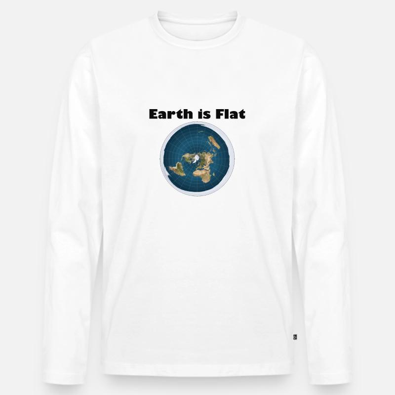 Flache Erde - Männer Premium Bio Langarmshirt - Weiß