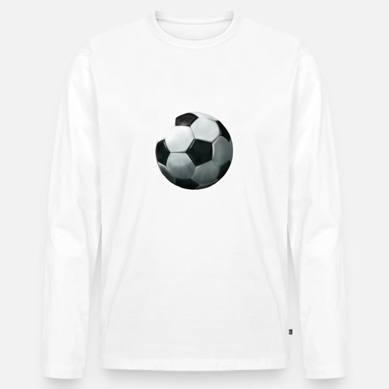 Fußball - Männer Premium Bio Langarmshirt - Weiß