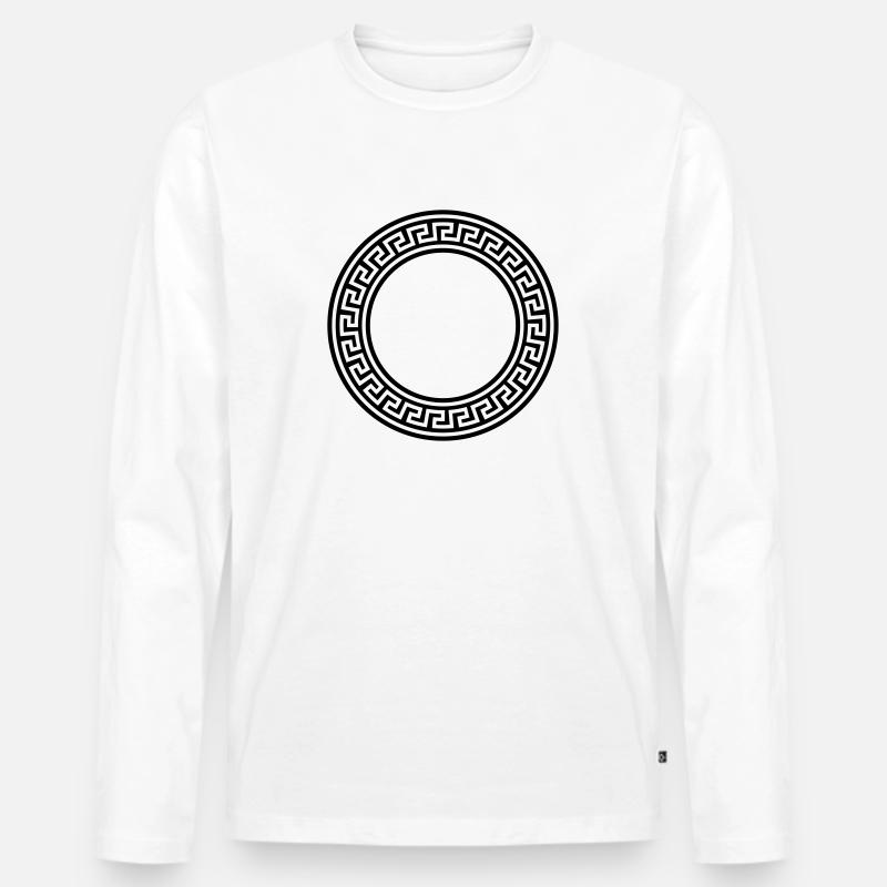 meandro cerchio / circolo Meander (B, 1c) - Maglia a manica lunga ecologica premium da uomo - bianco