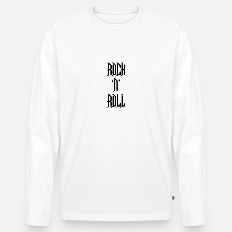 Rock 'n' Roll - Männer Premium Bio Langarmshirt - Weiß