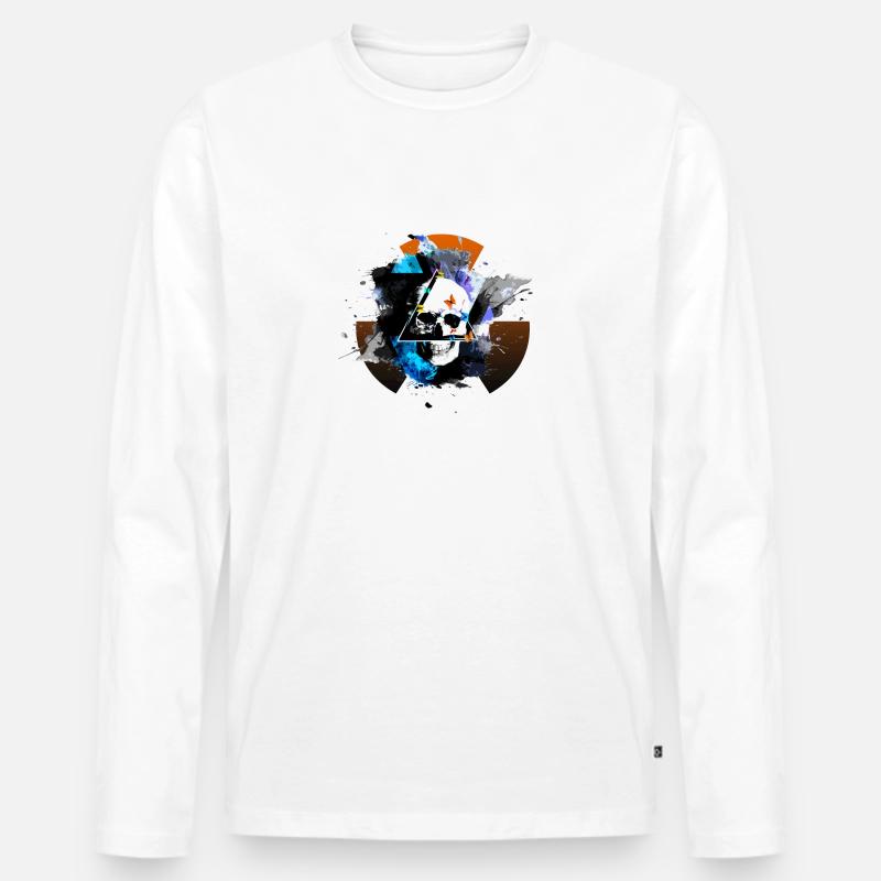 Schädelexpolationsatom - Männer Premium Bio Langarmshirt - Weiß