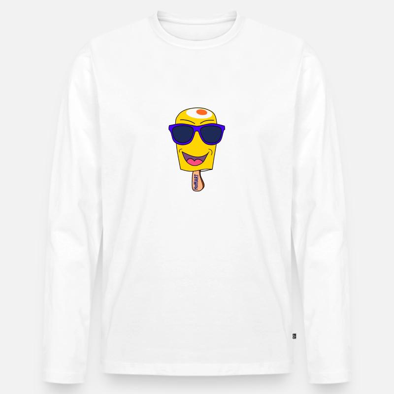 Cool Summer - trendy ice - Männer Premium Bio Langarmshirt - Weiß