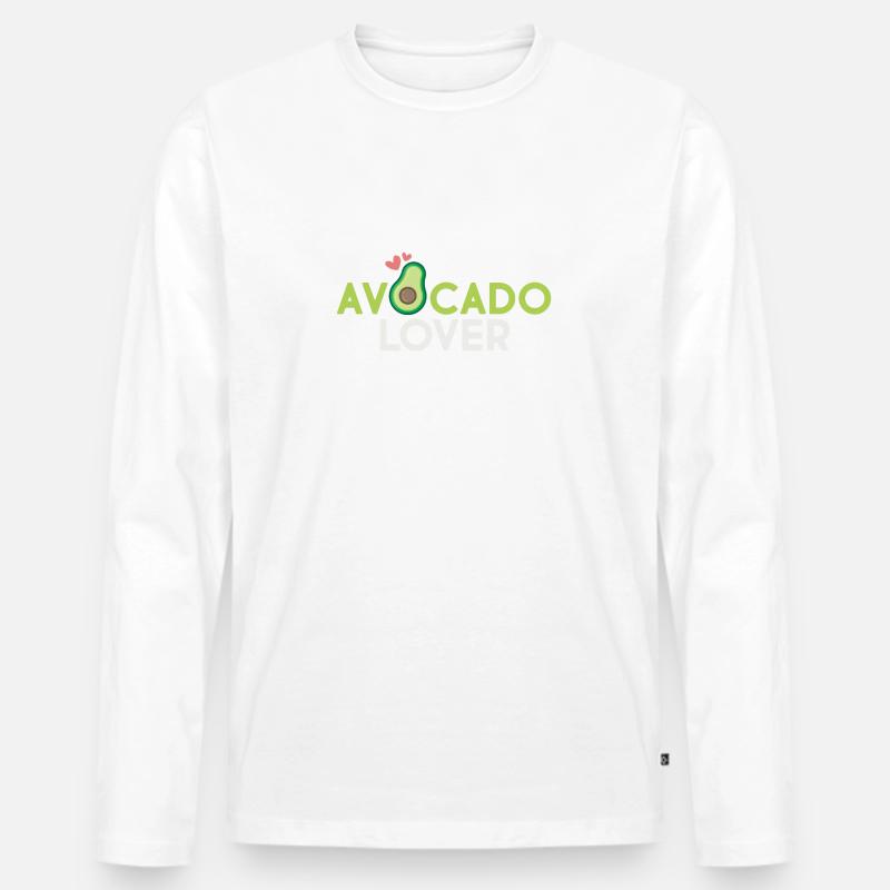 Avocado Lover - Männer Premium Bio Langarmshirt - Weiß