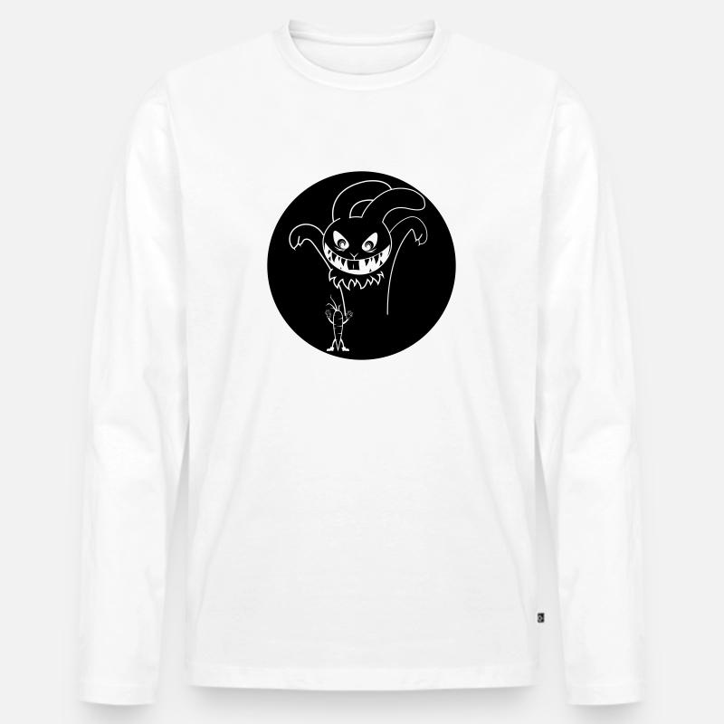 Halloween Rabbit - Männer Premium Bio Langarmshirt - Weiß