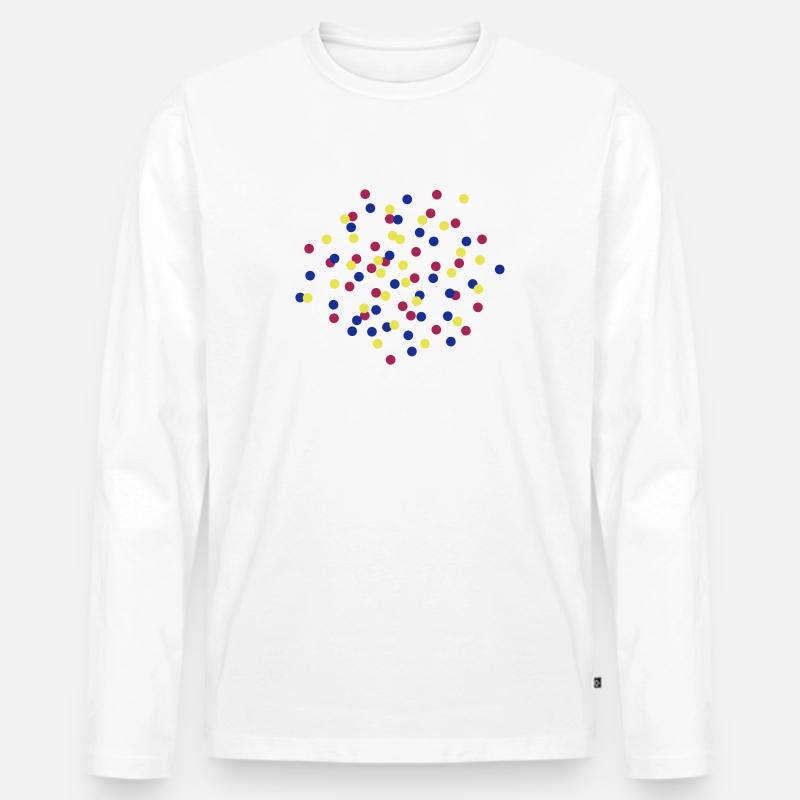 Konfetti - Männer Premium Bio Langarmshirt - Weiß