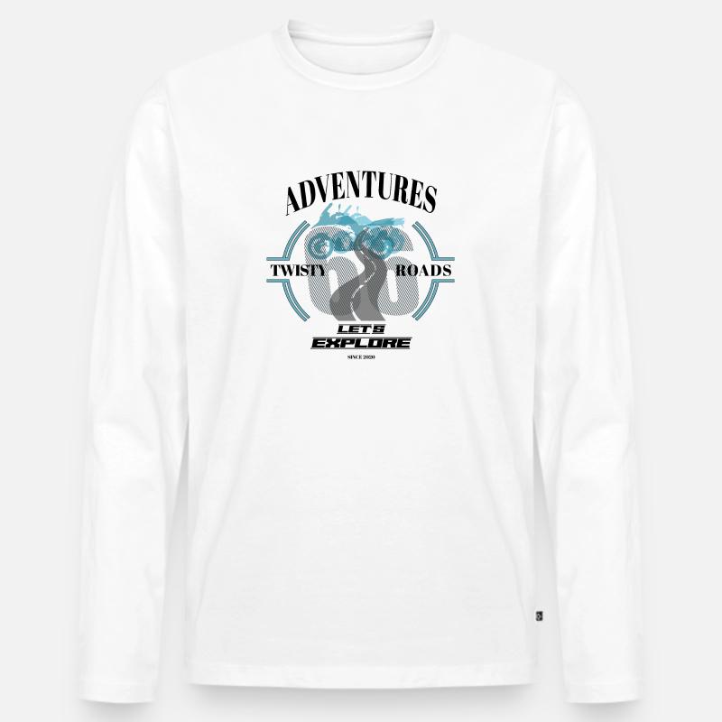 66Adventures - Let's Explore - Männer Premium Bio Langarmshirt - Weiß