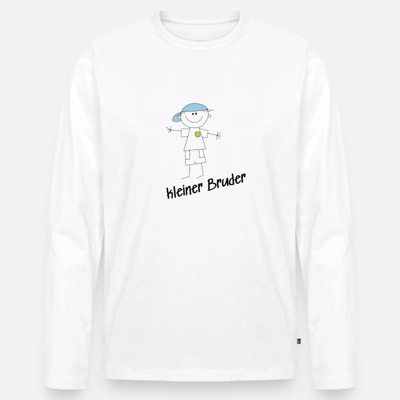 Kleiner Bruder - Männer Premium Bio Langarmshirt - Weiß