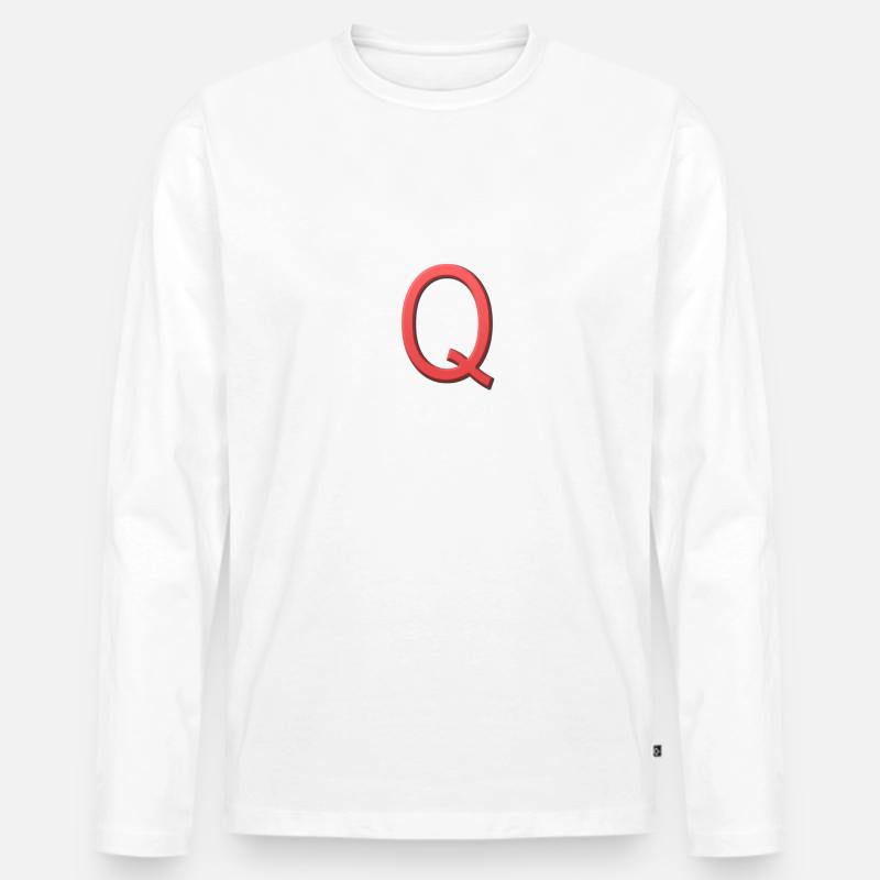Q - Buchstabe - Männer Premium Bio Langarmshirt - Weiß