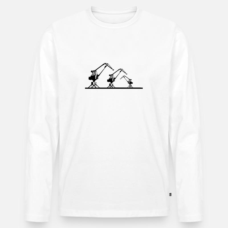 Kräne Cranes - Männer Premium Bio Langarmshirt - Weiß