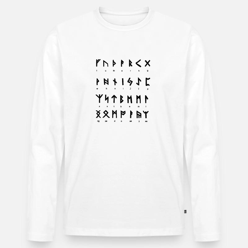 Vikinger Runen - Männer Premium Bio Langarmshirt - Weiß