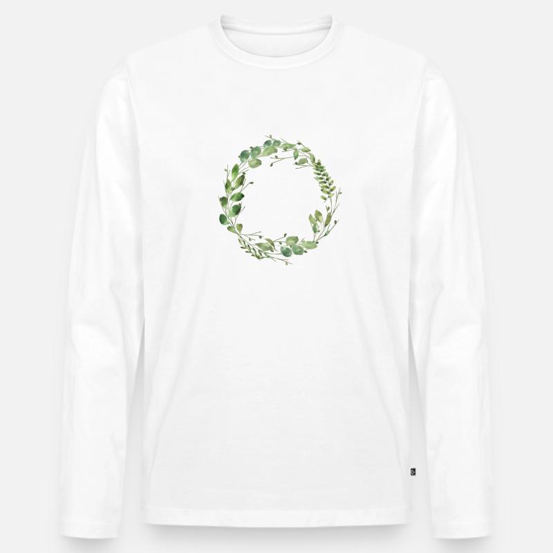 leafy_love - Männer Premium Bio Langarmshirt - Weiß