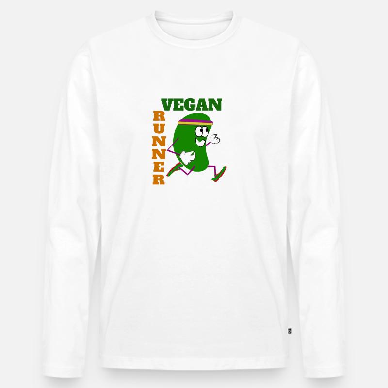 Vegane Prunkbohne - Männer Premium Bio Langarmshirt - Weiß