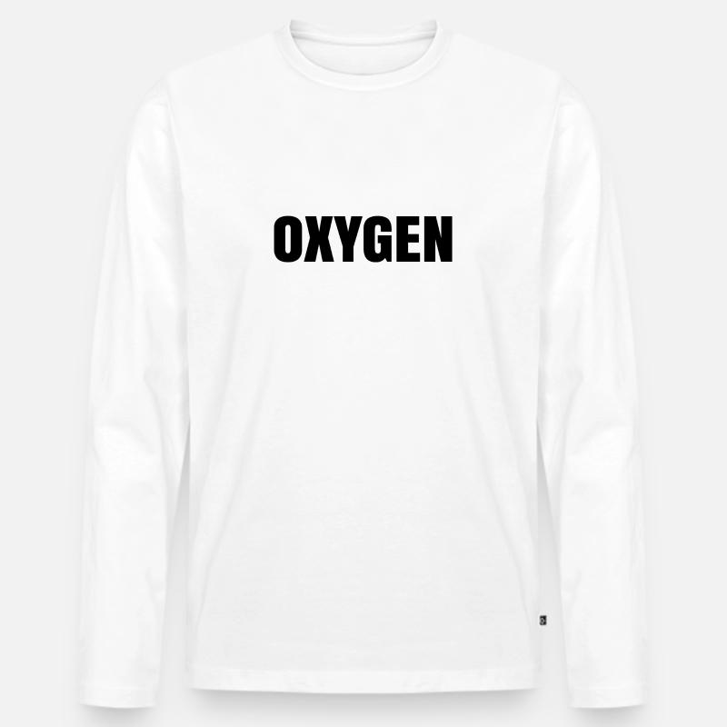 Sauerstoff - Männer Premium Bio Langarmshirt - Weiß