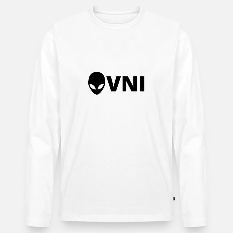 Alien UFO - Männer Premium Bio Langarmshirt - Weiß