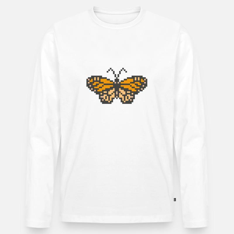 Monarchfalter - Männer Premium Bio Langarmshirt - Weiß