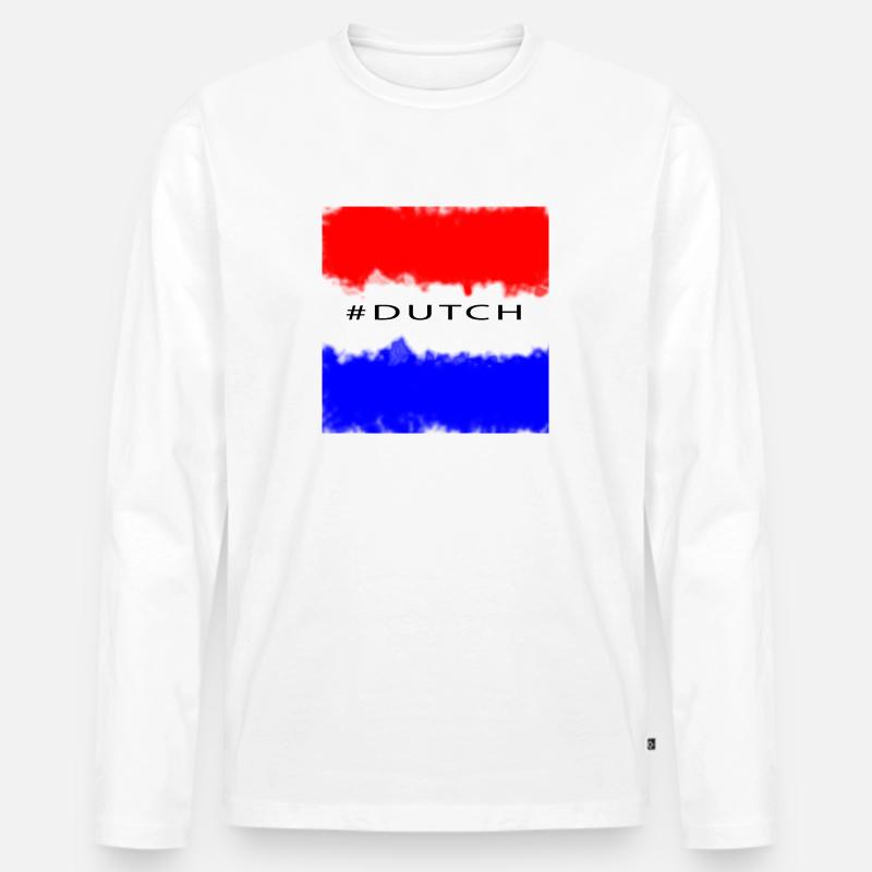 #Niederländisch - Männer Premium Bio Langarmshirt - Weiß