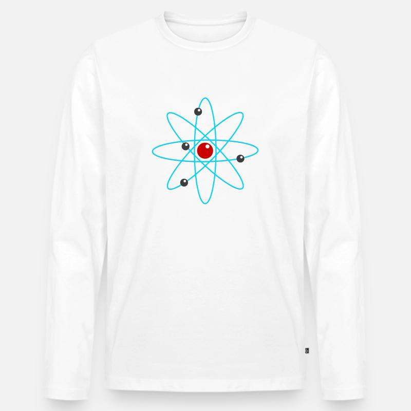 Atom - Männer Premium Bio Langarmshirt - Weiß
