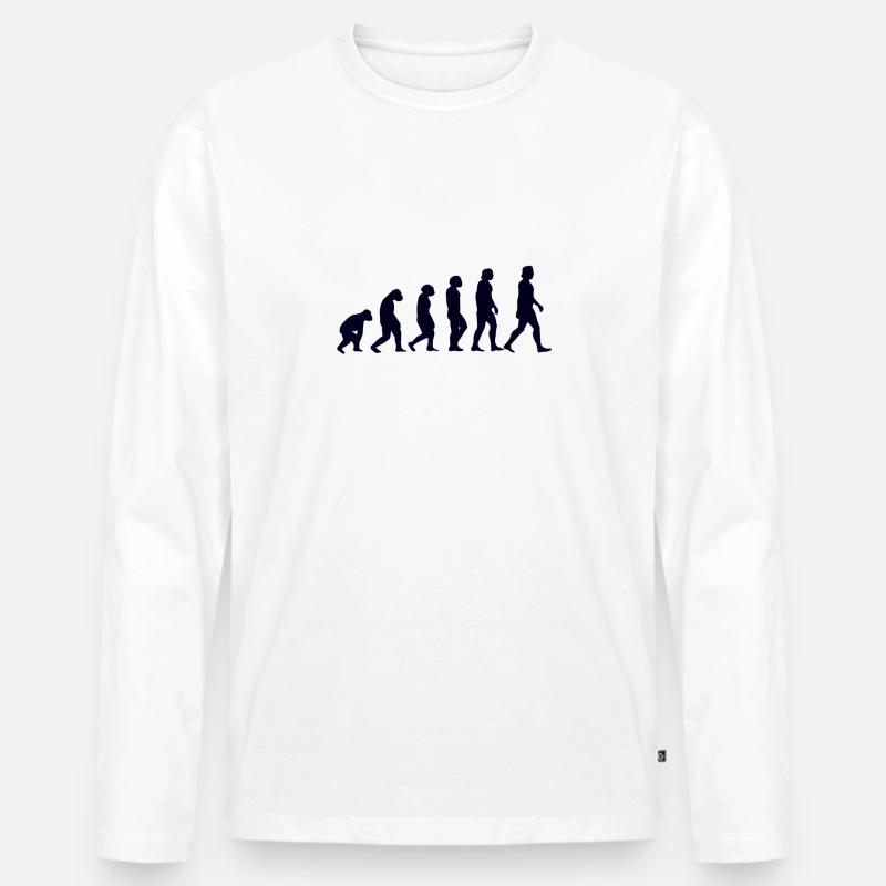 Evolution from monkey to man - Men's Premium Organic Long Sleeve Shirt - white
