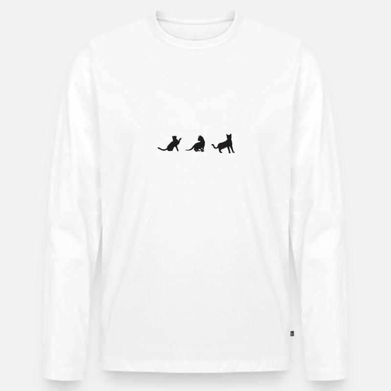 3 katzen - Männer Premium Bio Langarmshirt - Weiß