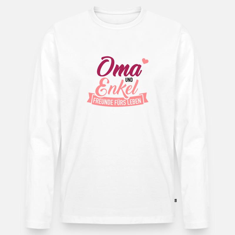Oma - Männer Premium Bio Langarmshirt - Weiß