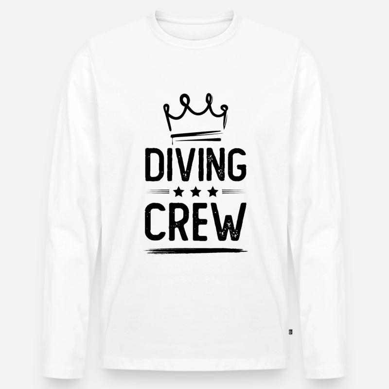 Diving Crew - Männer Premium Bio Langarmshirt - Weiß