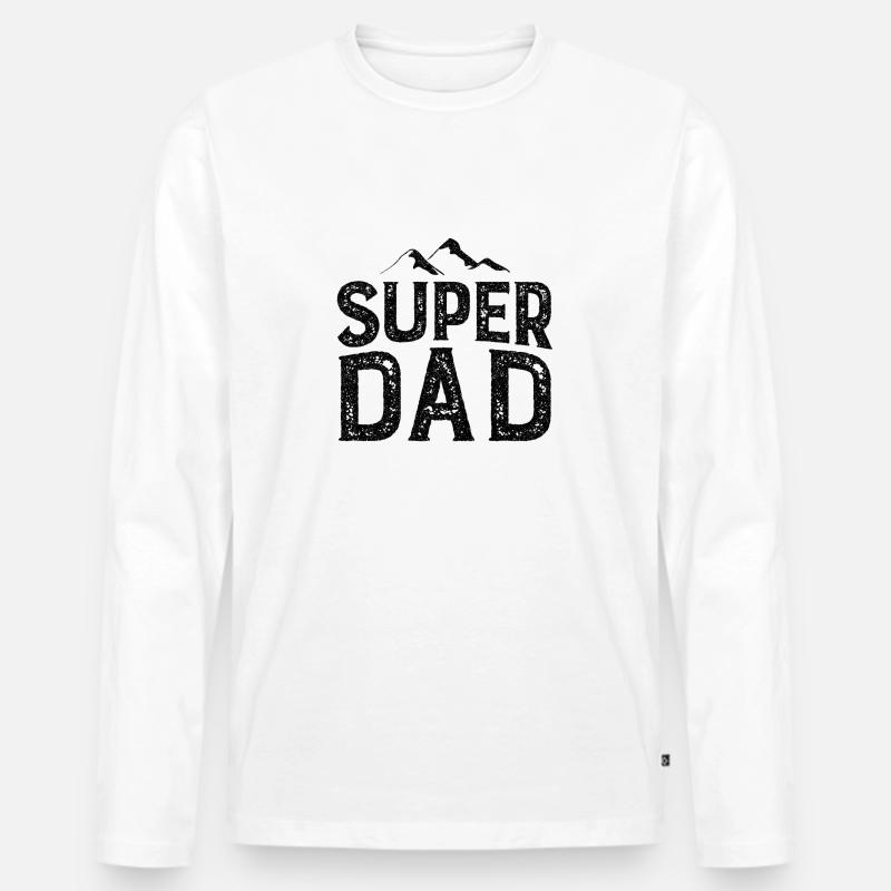 Super Dad - Männer Premium Bio Langarmshirt - Weiß
