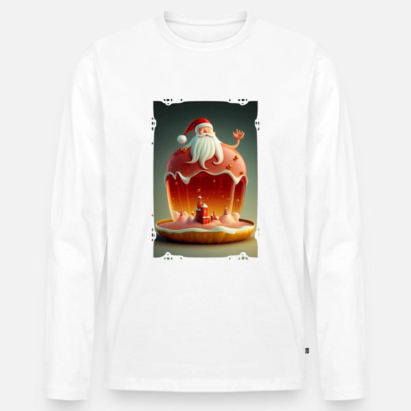 Weihnachtsmann-Gelee - Männer Premium Bio Langarmshirt - Weiß