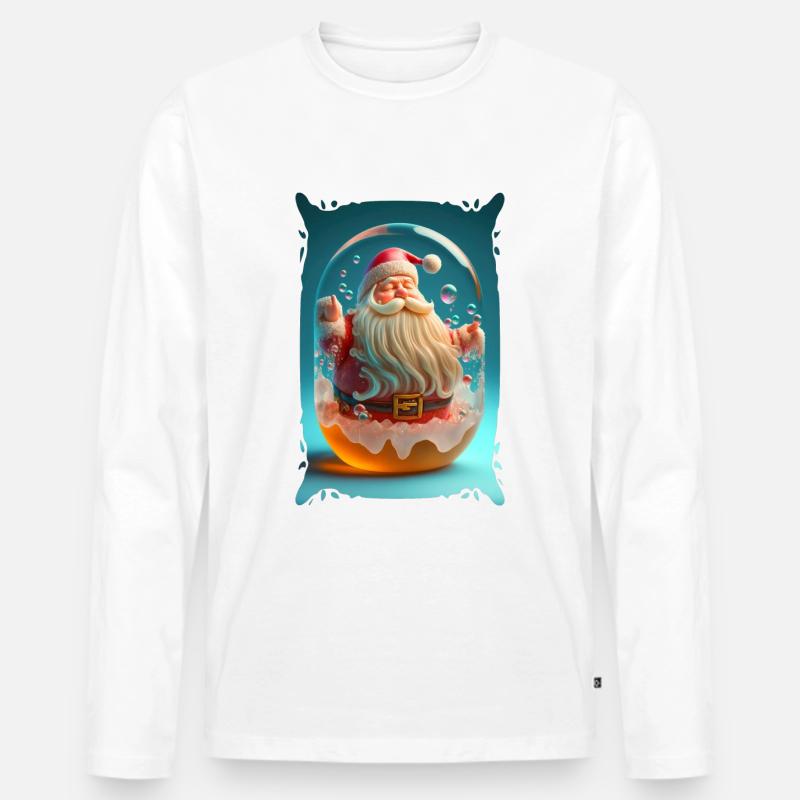 Weihnachtsmann-Gelee - Männer Premium Bio Langarmshirt - Weiß