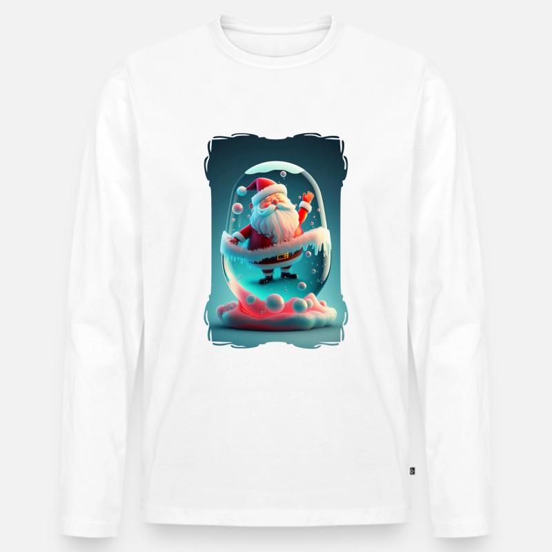 Weihnachtsmann-Gelee - Männer Premium Bio Langarmshirt - Weiß