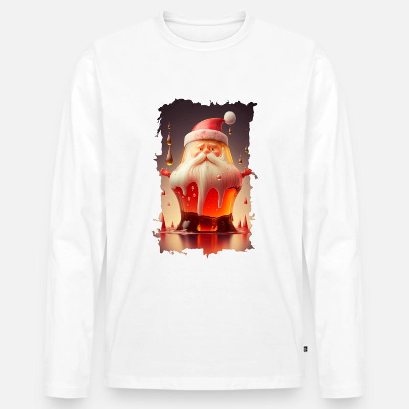 Weihnachtsmann-Gelee - Männer Premium Bio Langarmshirt - Weiß